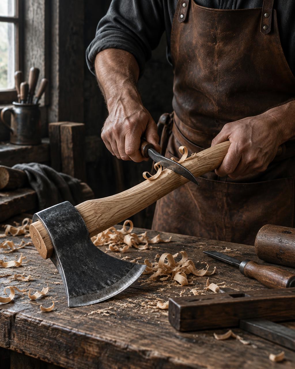 Haches d’inspiration viking — visuel d’ambiance